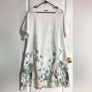 Beyond Capri Sheer Floral Swimsuit Coverup Boho Coastal Beachy Dress One Size